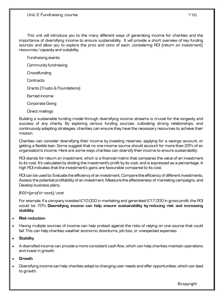 unit 2 | PDF | Return On Investment | Fundraising