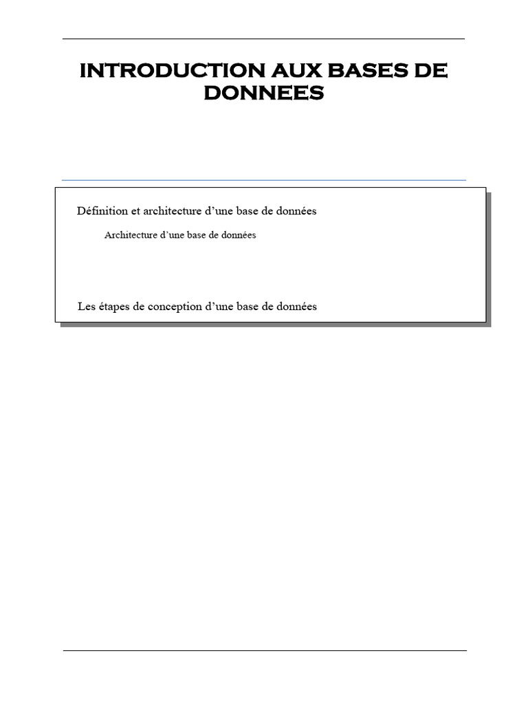 Introduction aux bases de données | PDF | Bases de données | Informatique