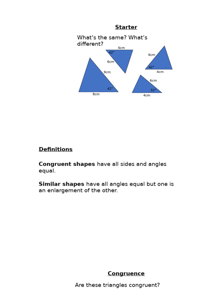 Congruent Shapes | PDF