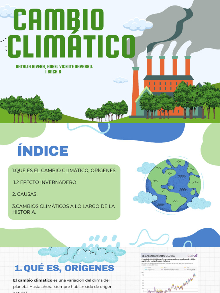 Causas y Efectos del Cambio Climático | PDF | Gases de efecto ...