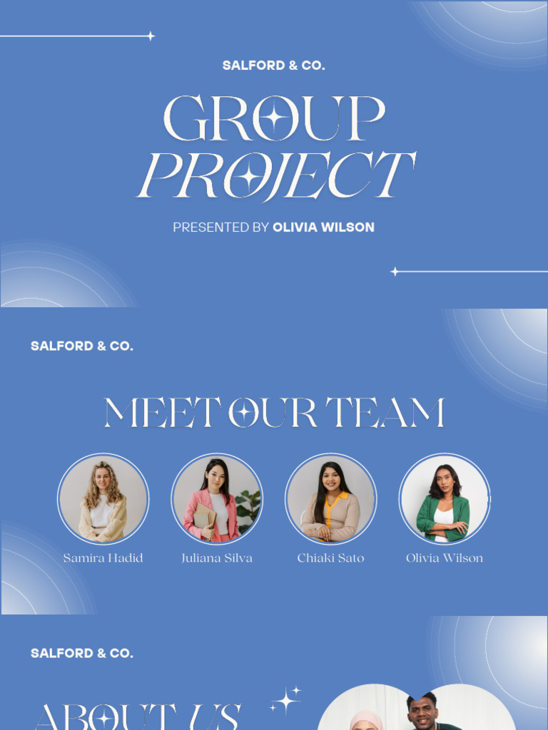 Blue and White Minimalist Group Project Presentation | PDF | Multimedia ...