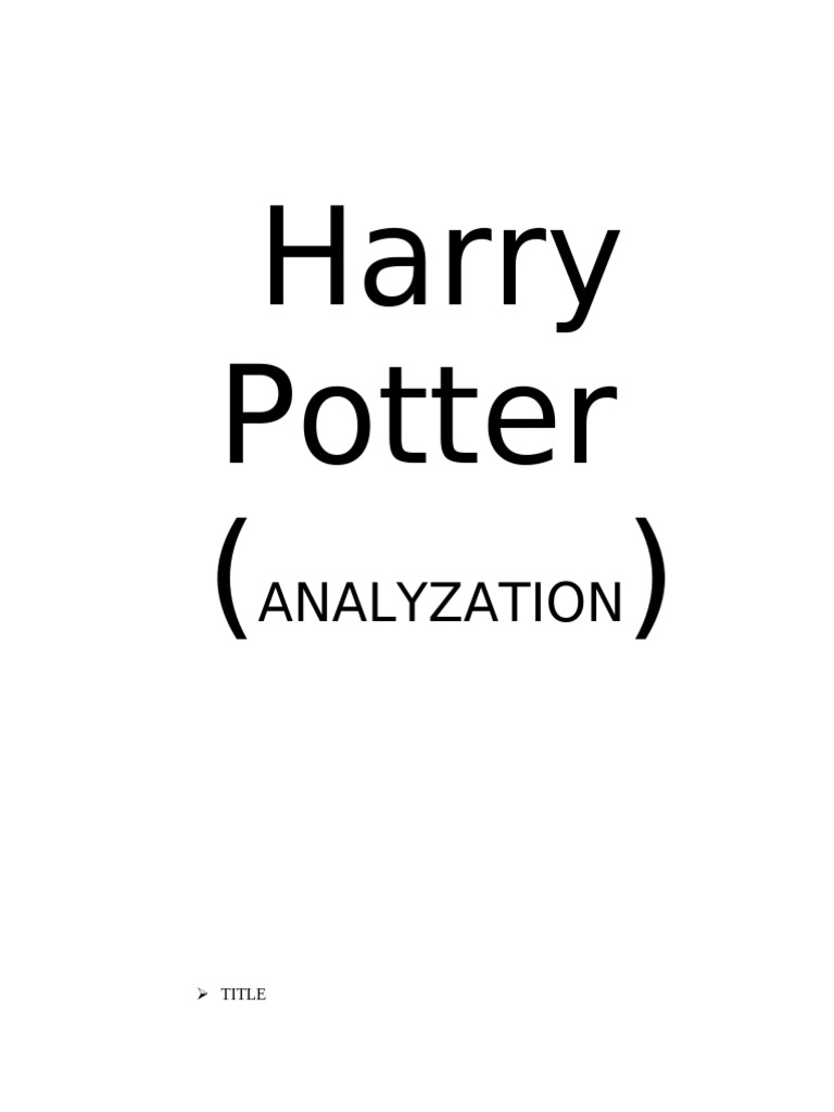 Harry Potter Character Analysis Guide | PDF | Harry Potter | J. K. Rowling