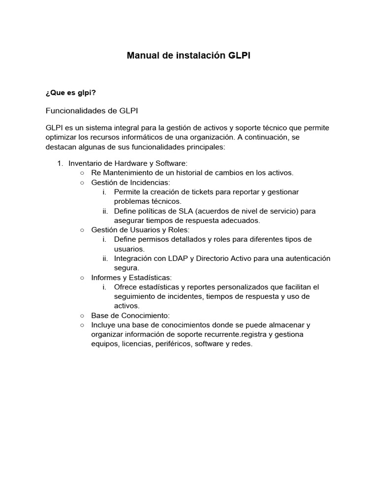Guía de Instalación de GLPI en XAMPP | PDF | Mi sql | Servidor HTTP Apache