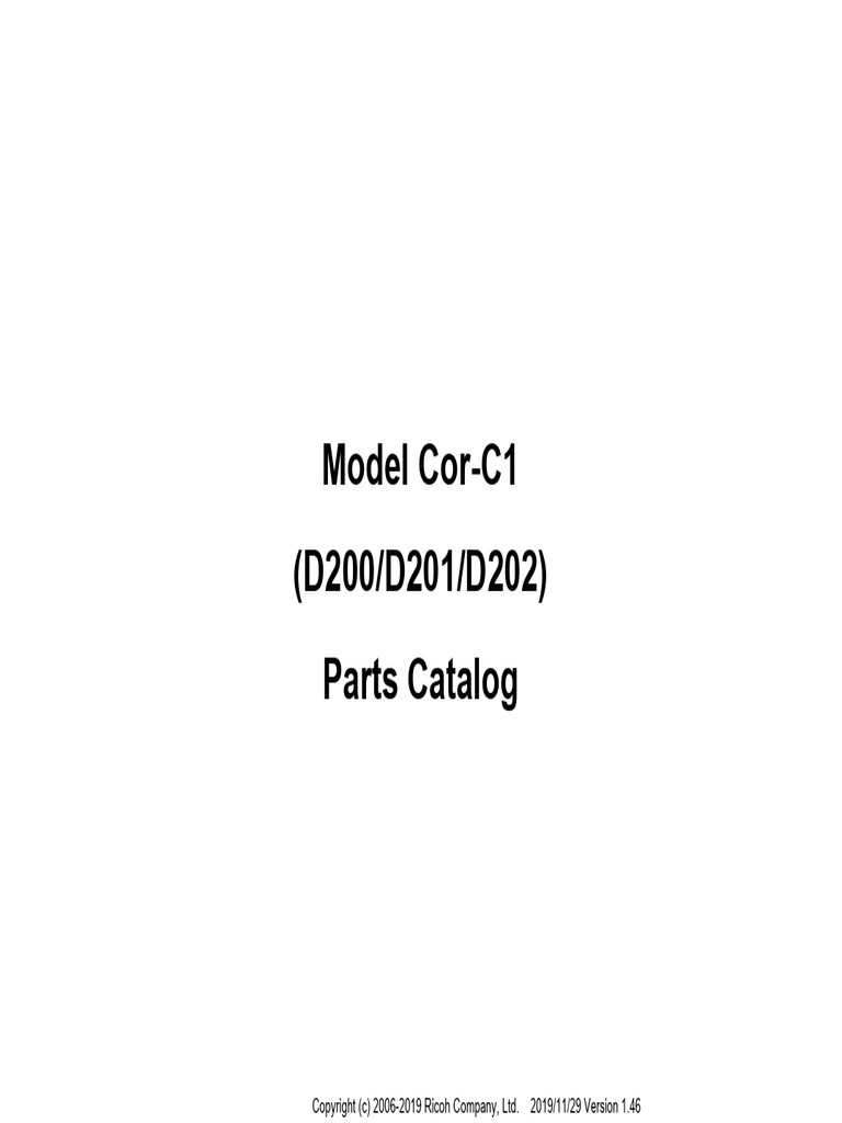Ricoh Model Cor-C1 Parts Catalog | PDF | Manufactured Goods | Display ...