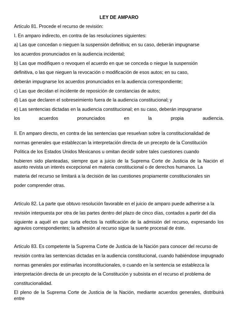 Recurso de Revisión en Amparo Mexicano | PDF | Sentencia (ley ...