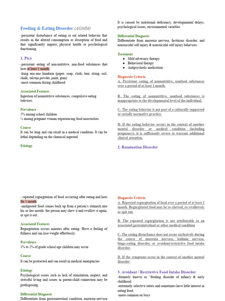 Feeding & Eating, Elimination, Sleep-Wake | PDF | Binge Eating Disorder ...