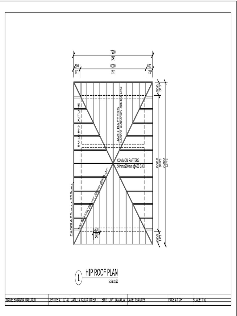 Square Hip Roof Plan Details | PDF