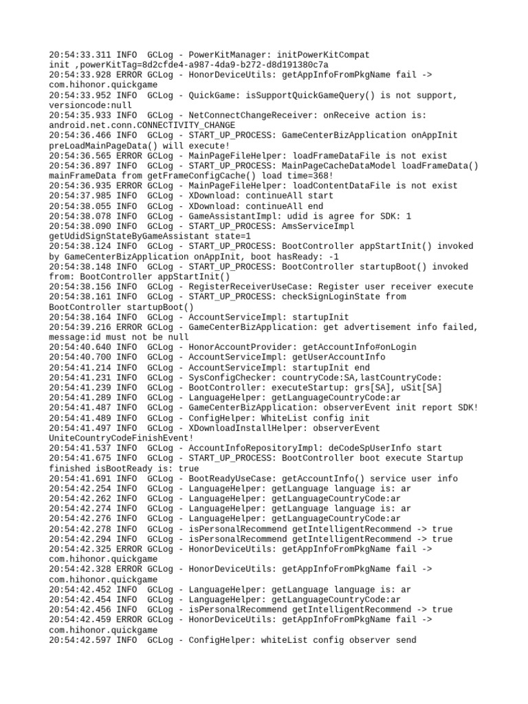 GameCenter Startup Log Analysis | PDF | Application Layer Protocols ...