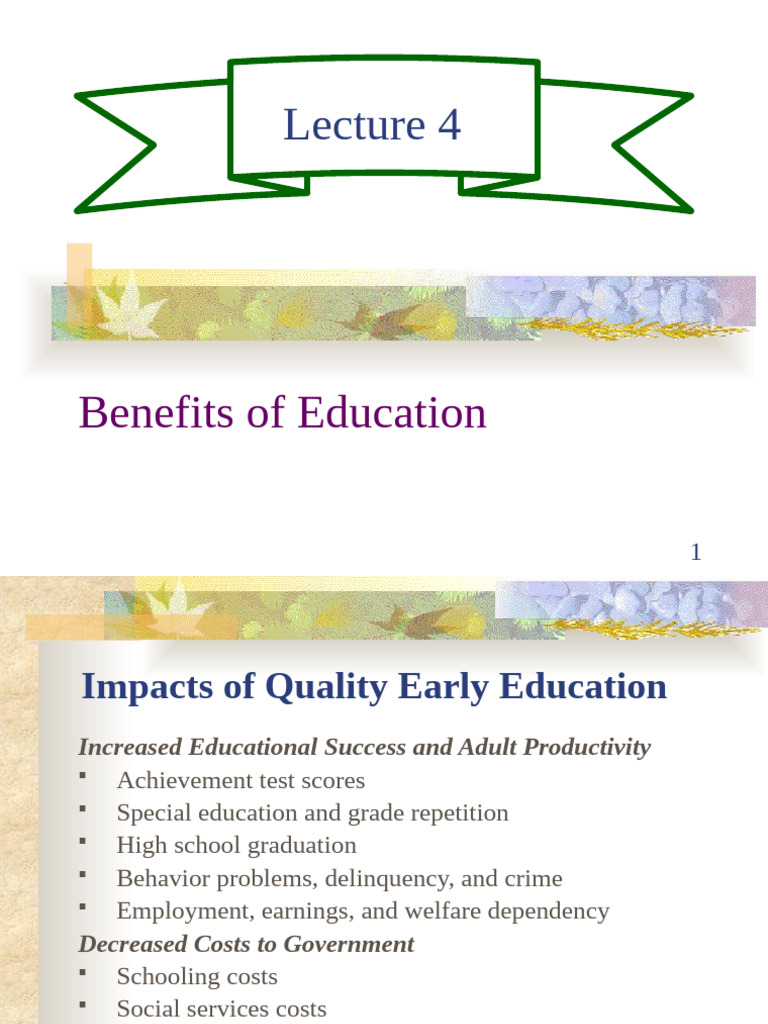 CH 03 Benefits of Education | PDF | Employment | Economics