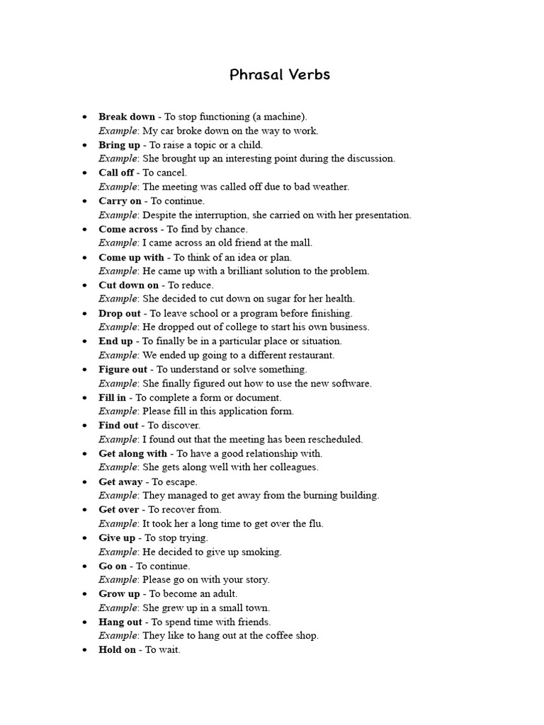 Essential Phrasal Verbs Explained | PDF