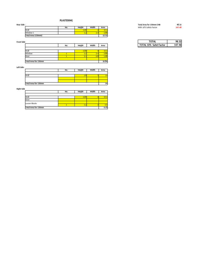 Plastering Quotation Template PDF | PDF