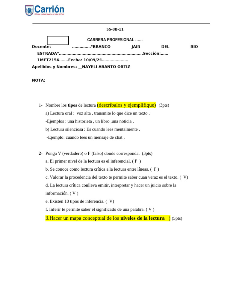Tipos de Lectura y Análisis Crítico | PDF | Inferencia