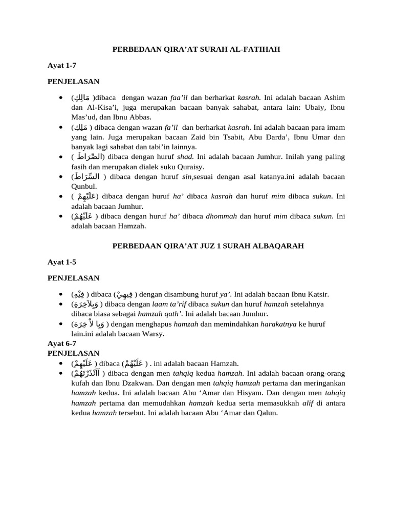 PERBEDAAN QIRA | PDF