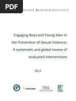 Engaging Boys and Young Men in The Prevention of Sexual Violence