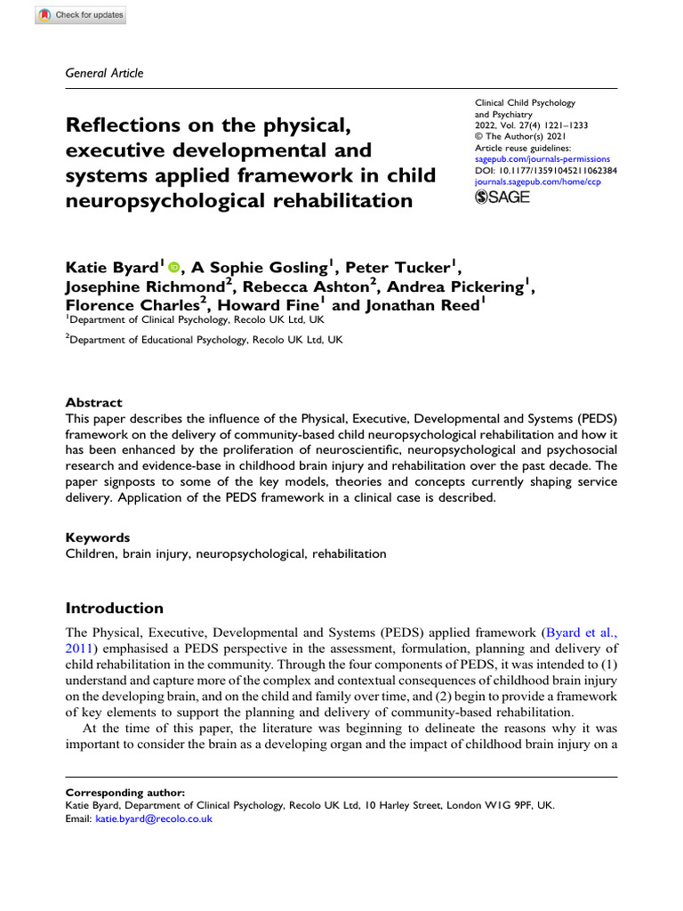 1. Reflections on the physical, executive developmental and systems ...