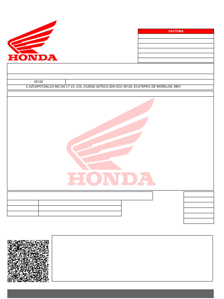 Factura de Venta Motocicleta Honda 1993 | PDF | Pagos | Impuestos