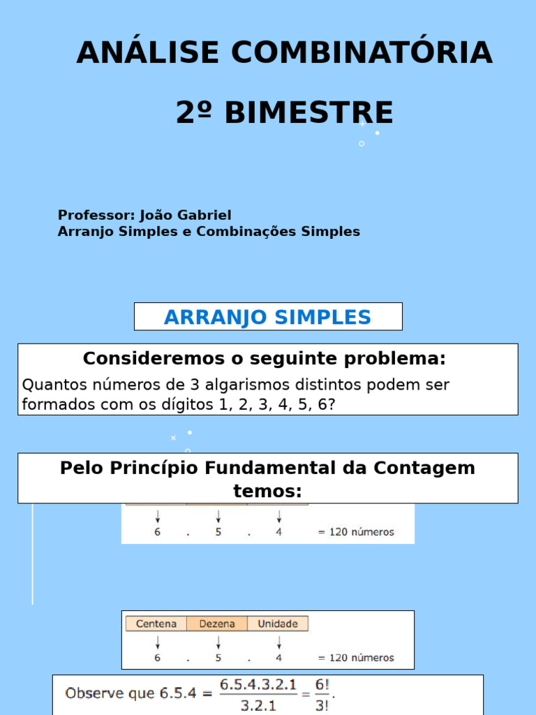 Arranjos e Combinações Simples em Matemática | PDF | Matemática