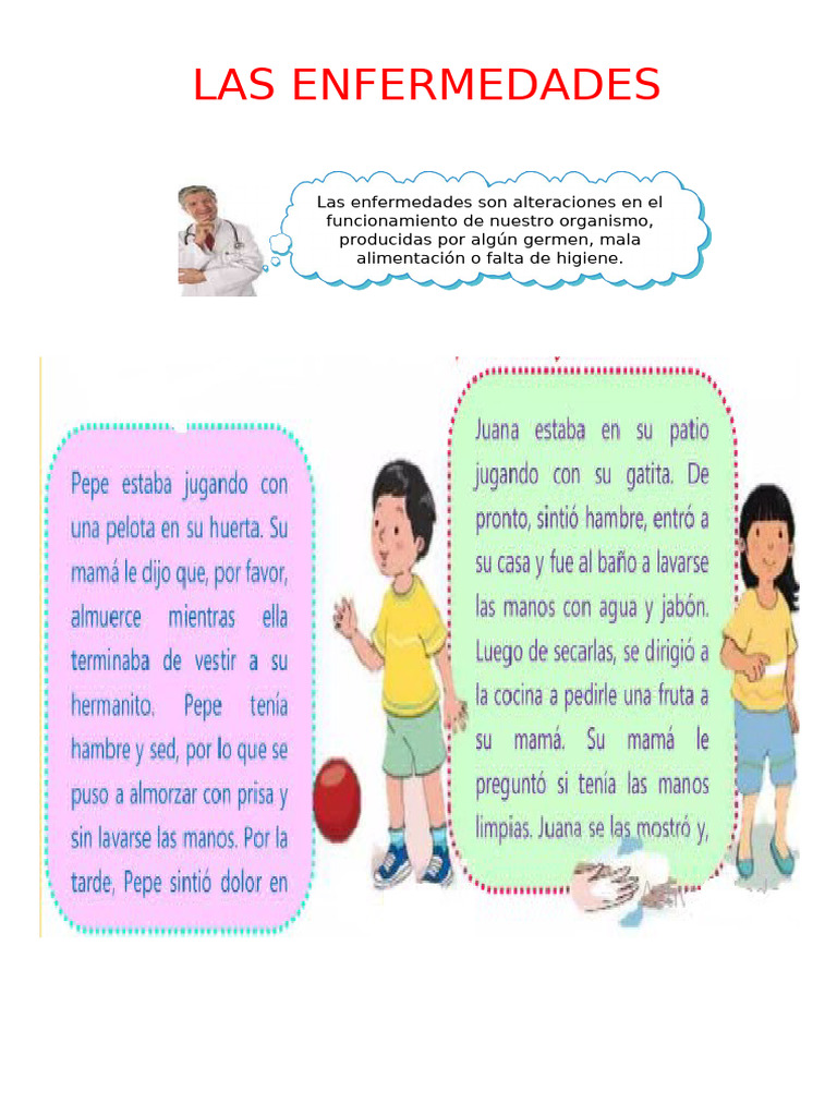 Las Enfermedades para Primer Grado de Primaria | PDF