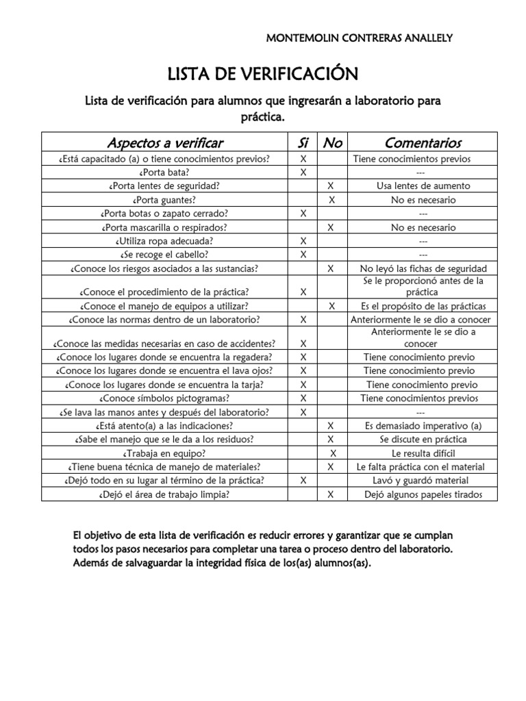 Lista de Verificación Laboratorio ISO 9001 | PDF | Gestión de la ...