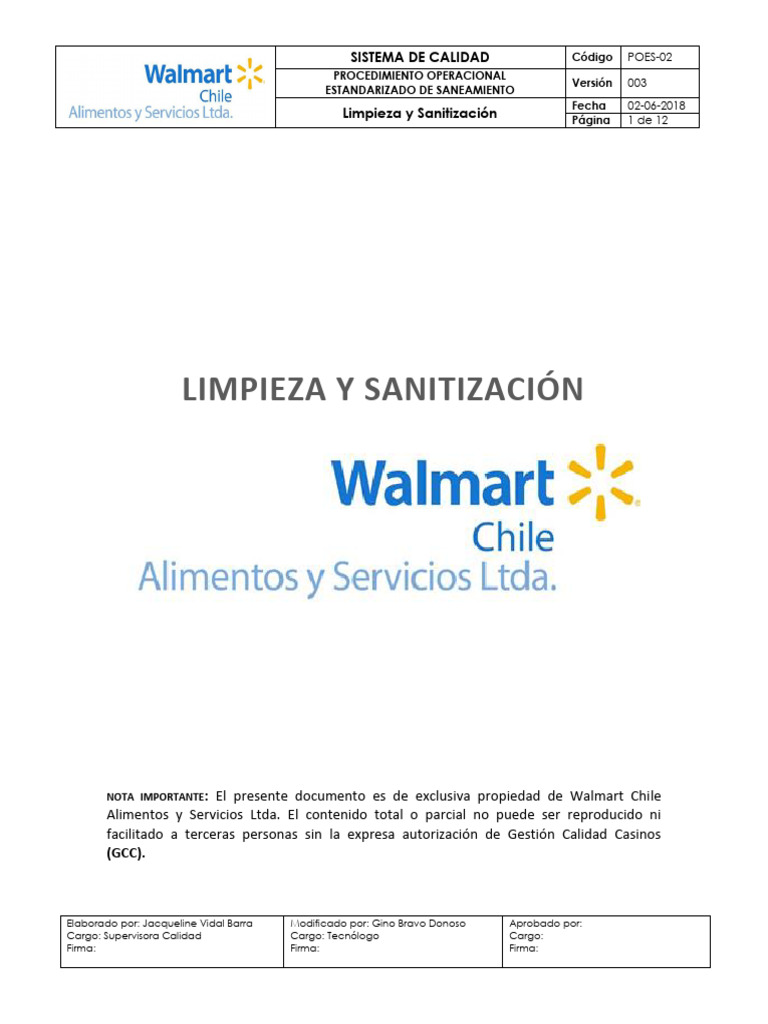 POES-02 - Limpieza y Sanitizacion | PDF | Lípido | Carbohidratos