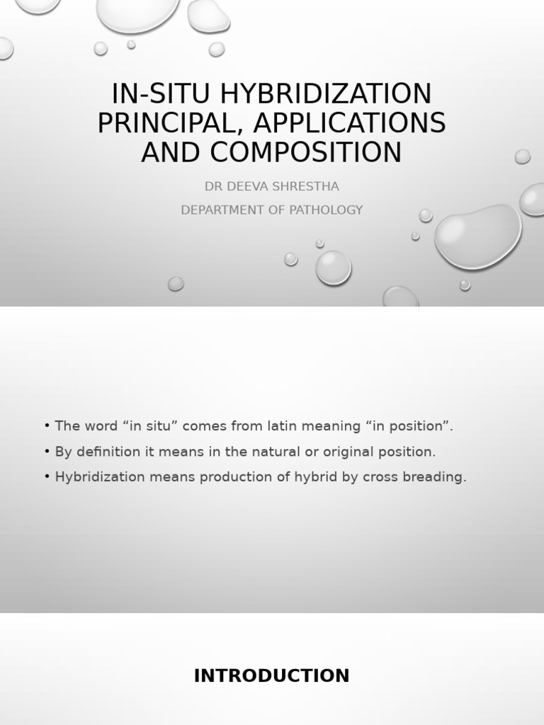 In-Situ Hybridization Principal, Applications and Composition | PDF ...