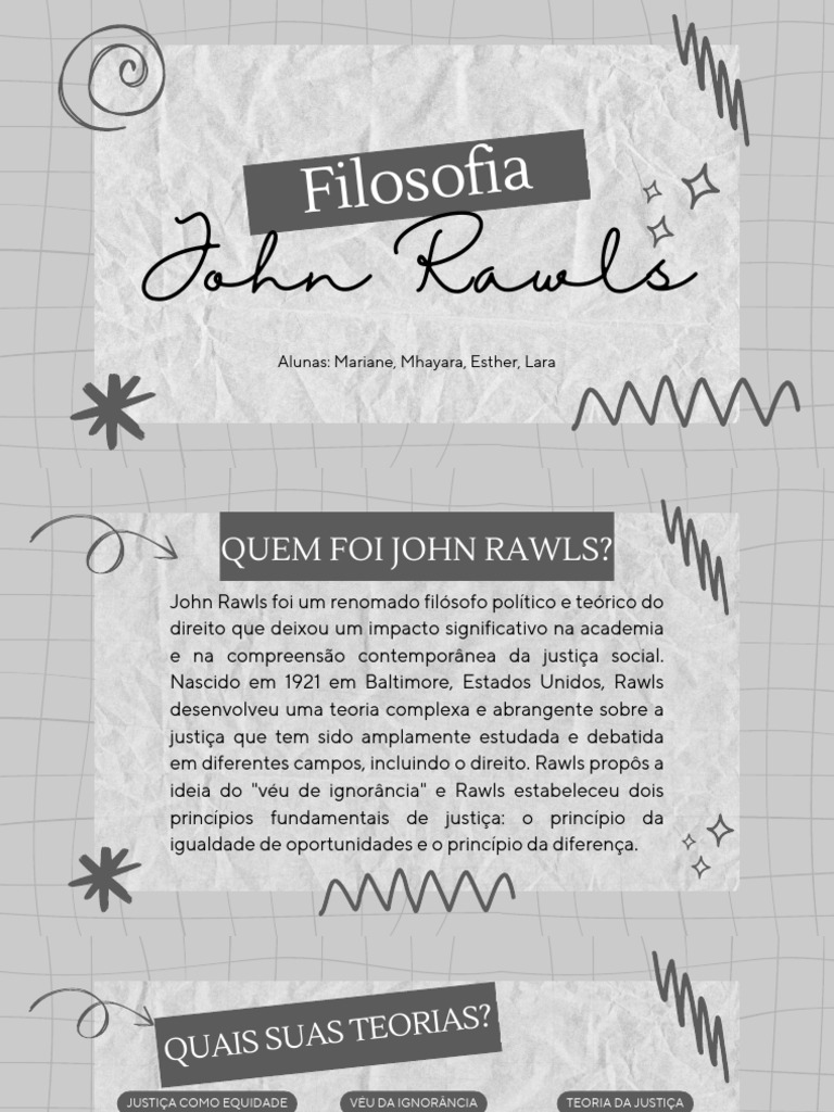 Teoria da Justiça de John Rawls | PDF | John Rawls | Justiça