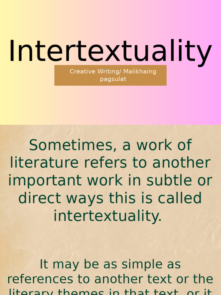 Intertextuality in Theatre Writing | PDF | Intertextuality