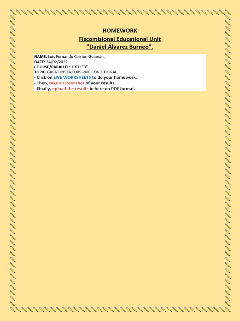 Great Inventors 2nd Conditional Homework | PDF