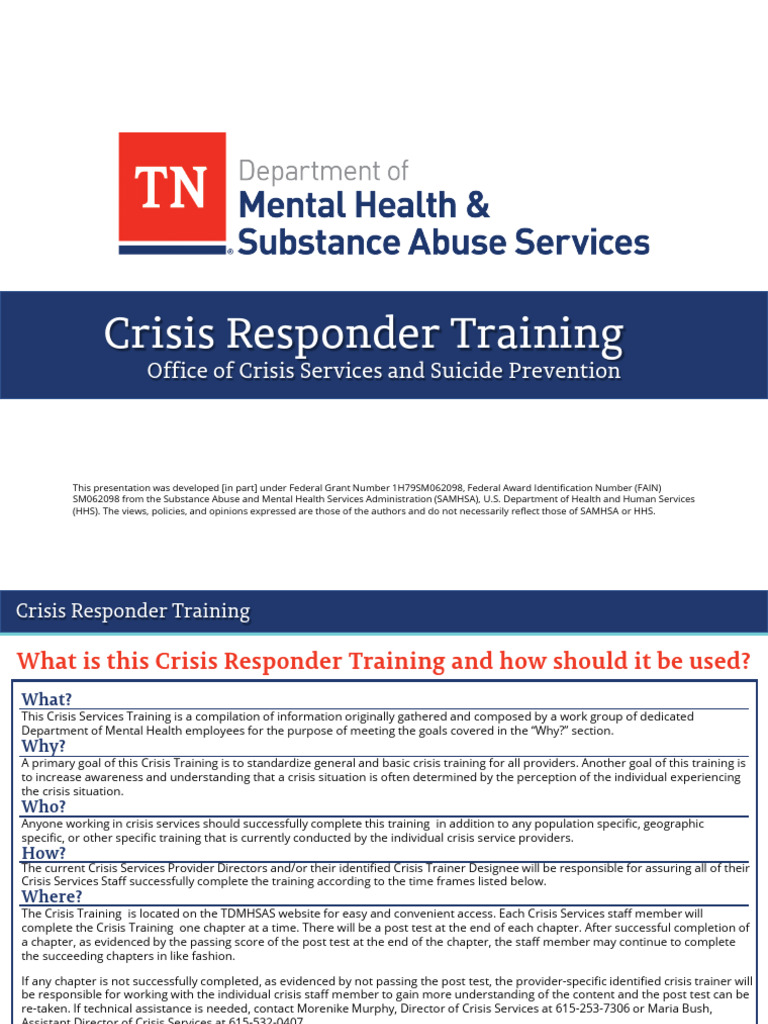 Crisis Responder Training | PDF | Suicide | Mental Disorder