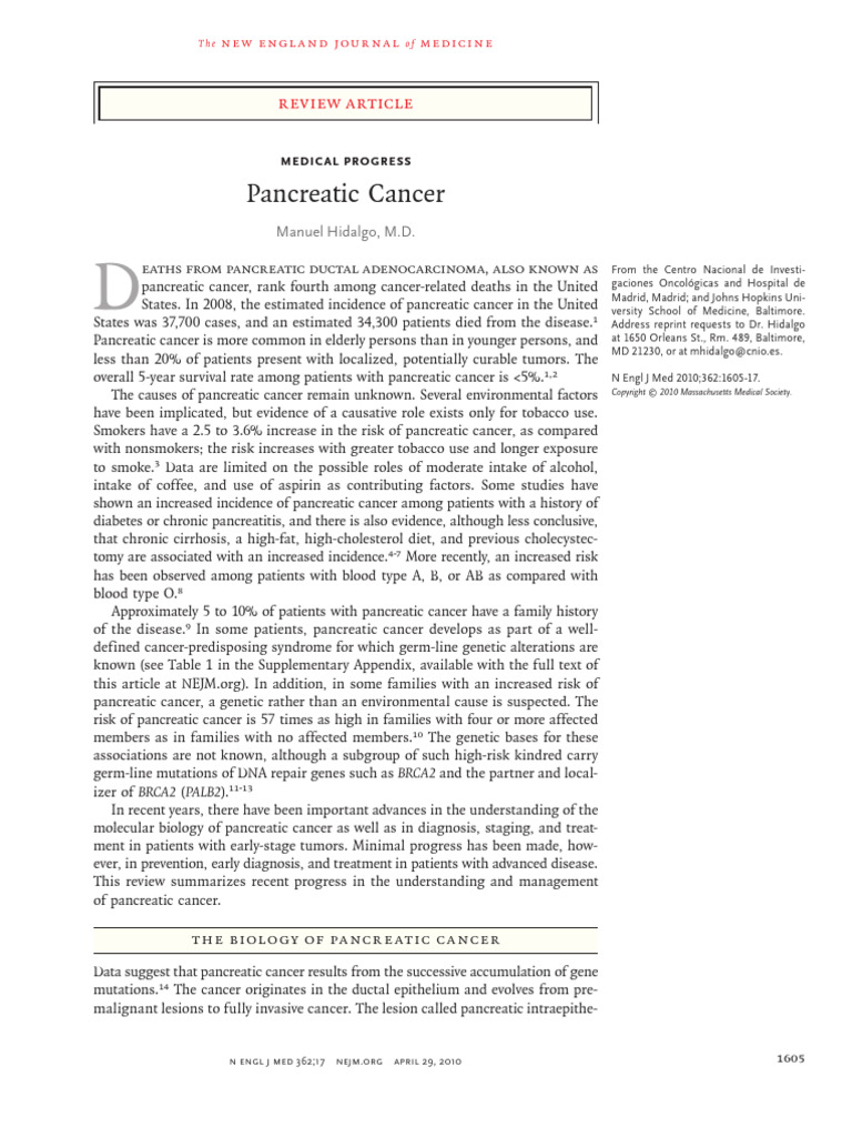 Pancreatic Ca2010 | PDF | Pancreatic Cancer | Cancer