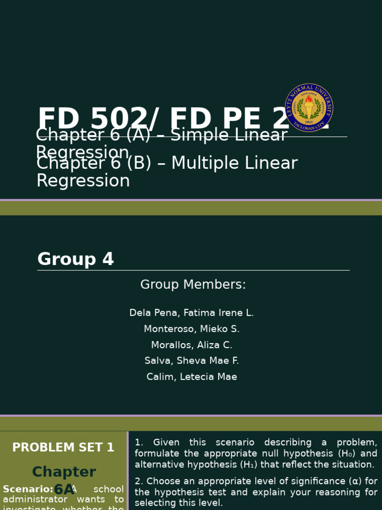 Group 4 Chapter6 Final | PDF | P Value | Statistical Hypothesis Testing