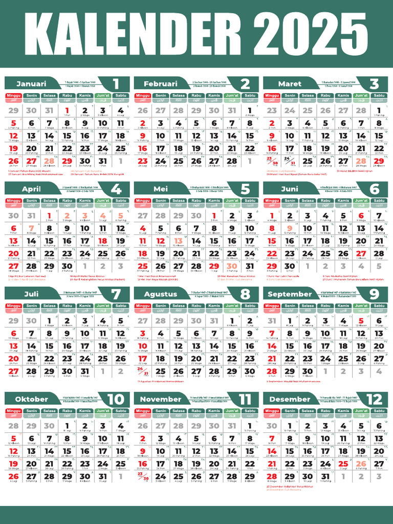 Kalender 2025 - Model A | PDF