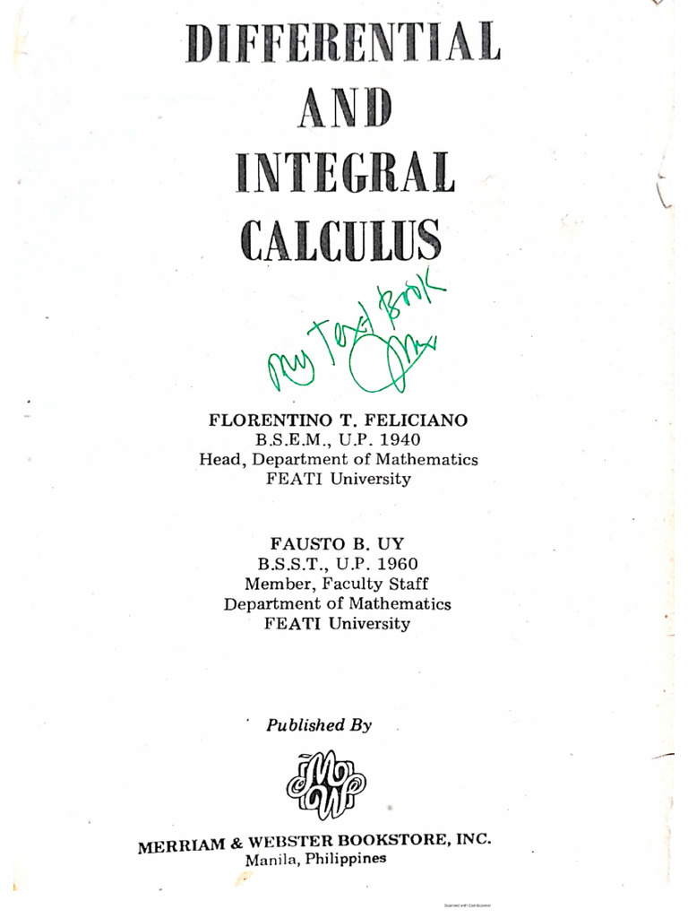Integral and Differential Calculus | PDF
