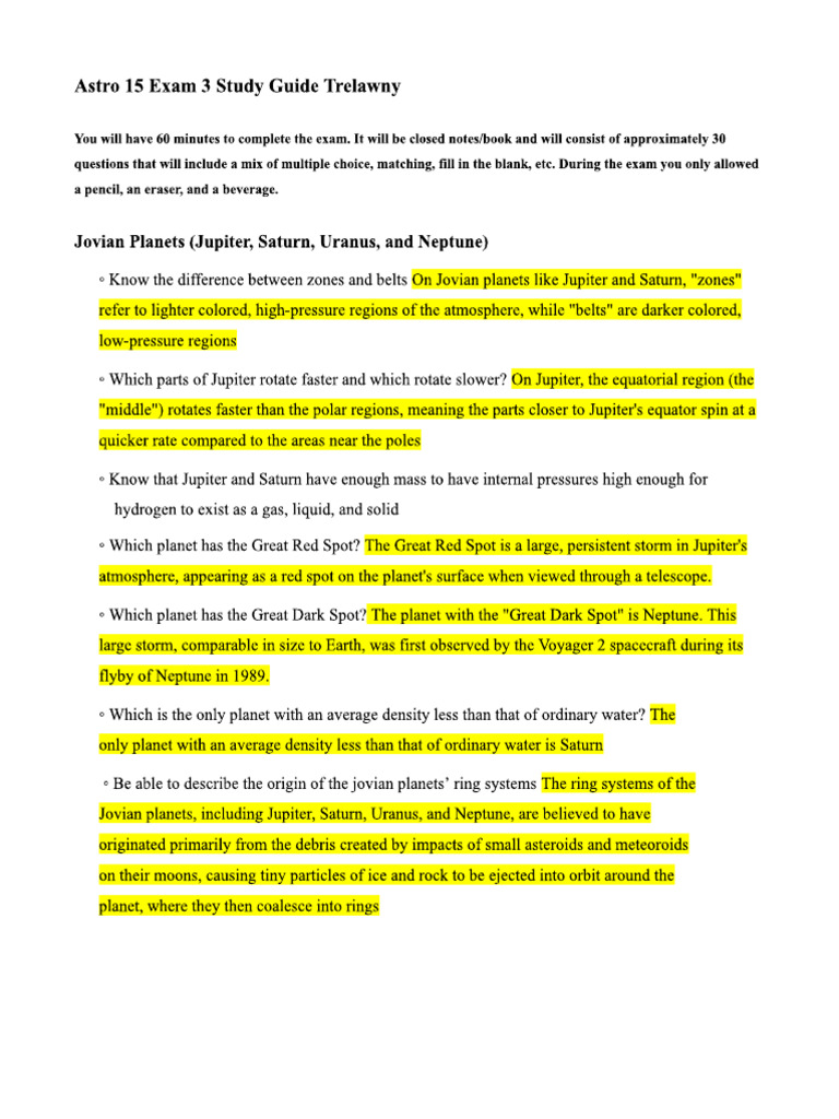 Astronomy Exam 3 Study Guide | PDF