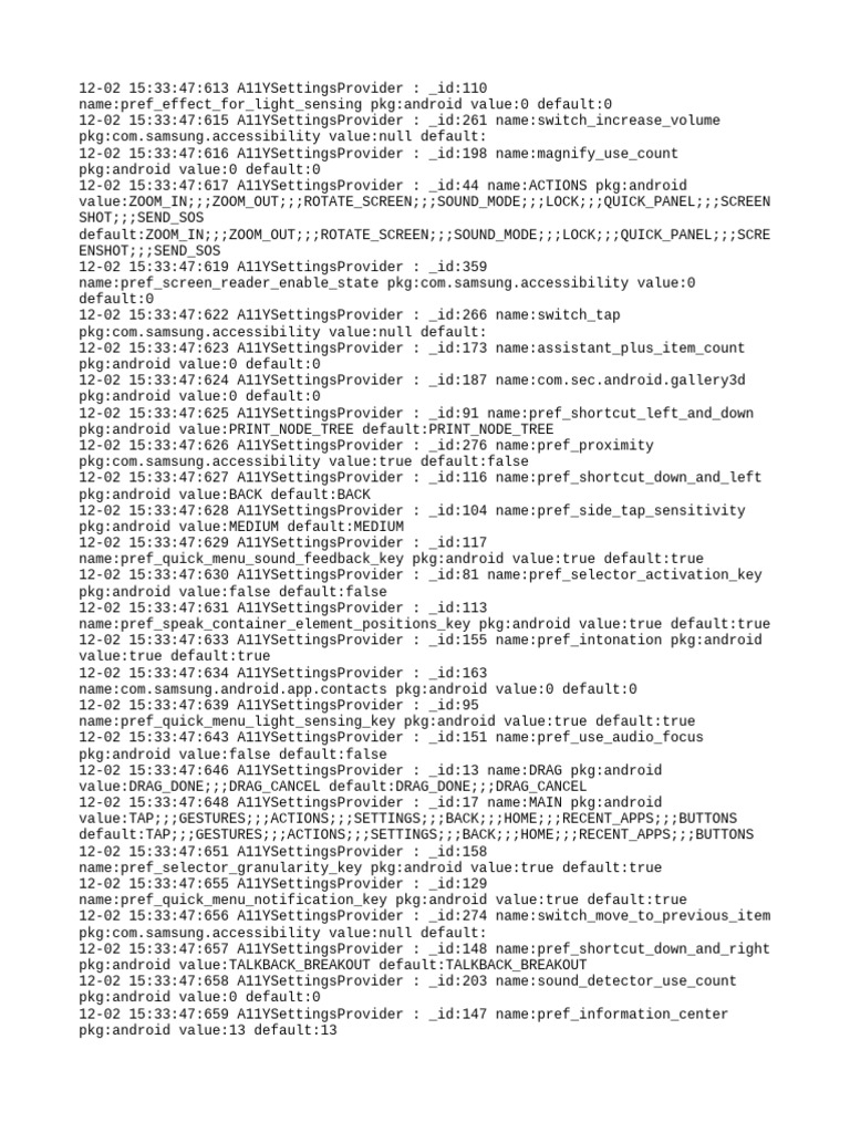 Samsung Accessibility Settings Log | PDF | Mobile Phones | Free Mobile ...