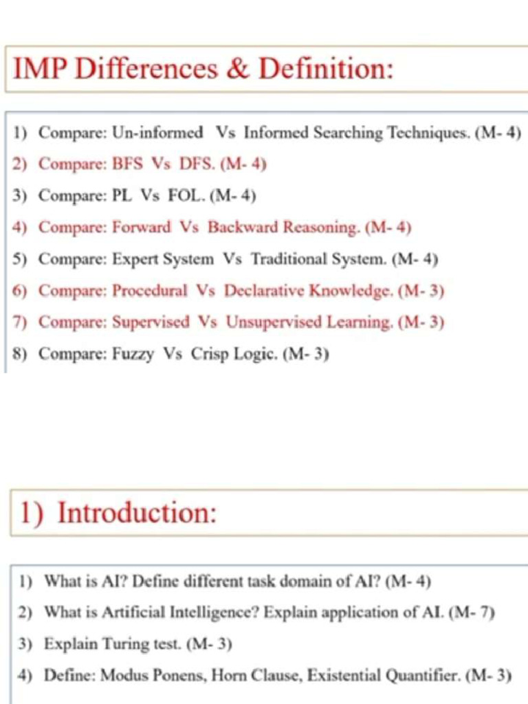 AI Imp Question | PDF