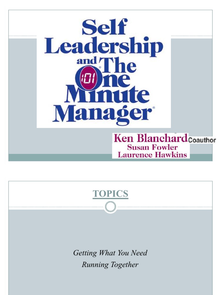 Self Leadership and One Minute Manager PDF