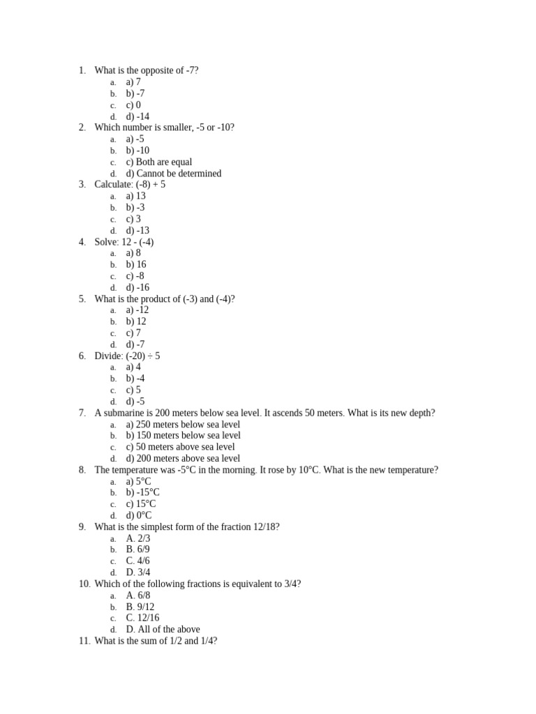 KISI2 MATH | PDF | Elementary Mathematics | Arithmetic