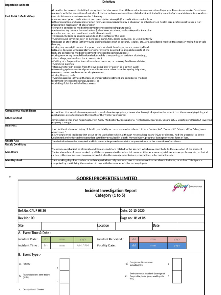 Format Incident Investigation All Cate | PDF | Occupational Safety And ...