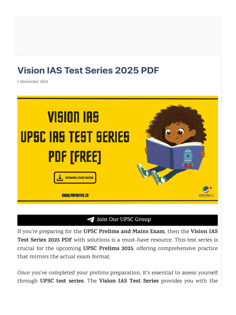 Vision IAS Test Series 2025 PDF PDF