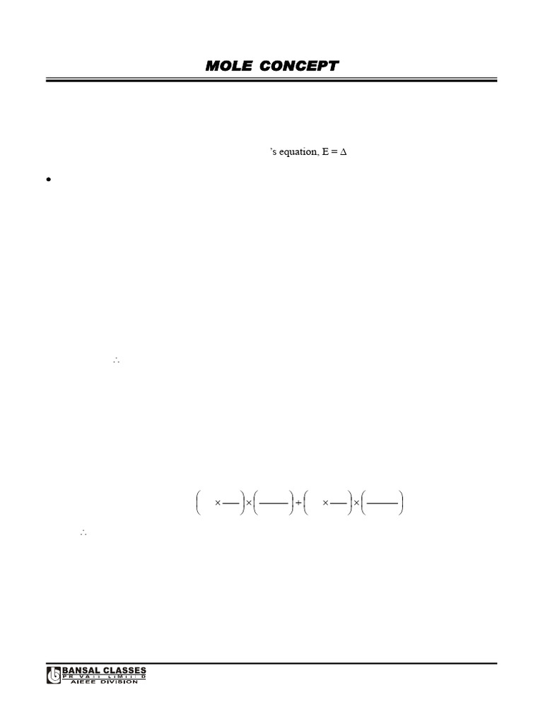 Mole Concept and Chemical Laws | PDF | Mole (Unit) | Stoichiometry