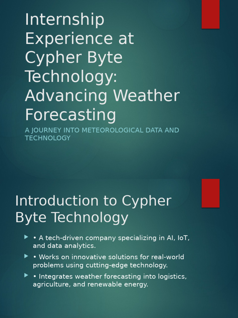Weather Forecast Internship Presentation | PDF | Machine Learning ...
