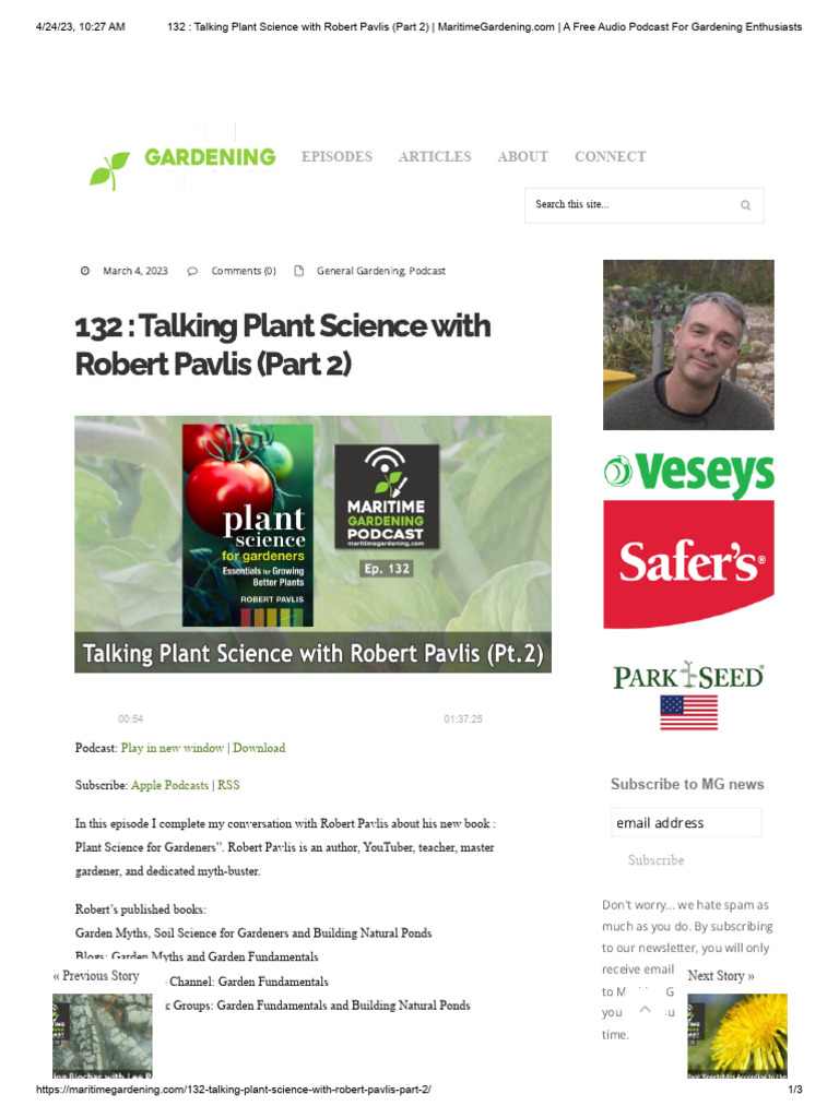 Plant Science Insights with Robert Pavlis | PDF | Podcast | Multimedia