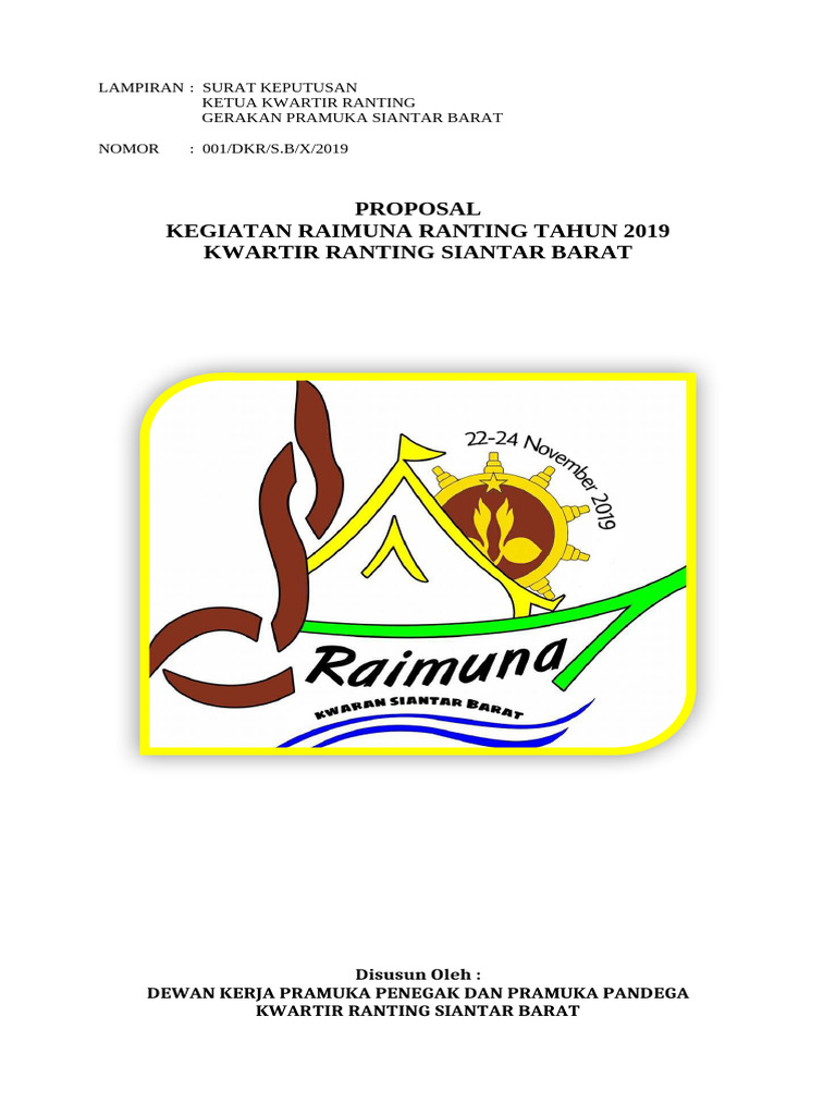 Proposal Kegiatan Raimuna Ranting 2019 | PDF