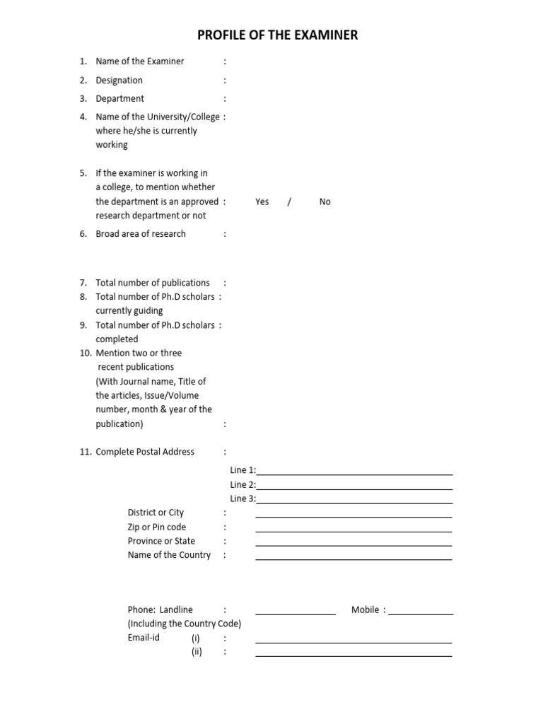 Thesis Adjudication Panel of Examiners | PDF