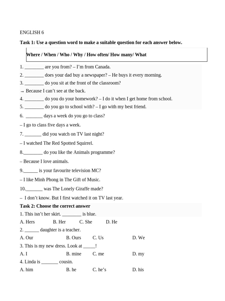English Grammar Exercises for Beginners | PDF