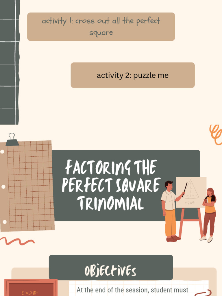 Factoring Perfect Square Trinomials Guide | PDF