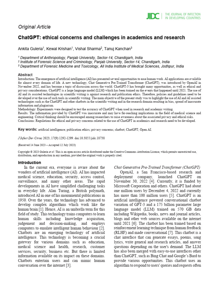 ChatGPT Ethical Concerns and | PDF | Artificial Intelligence ...