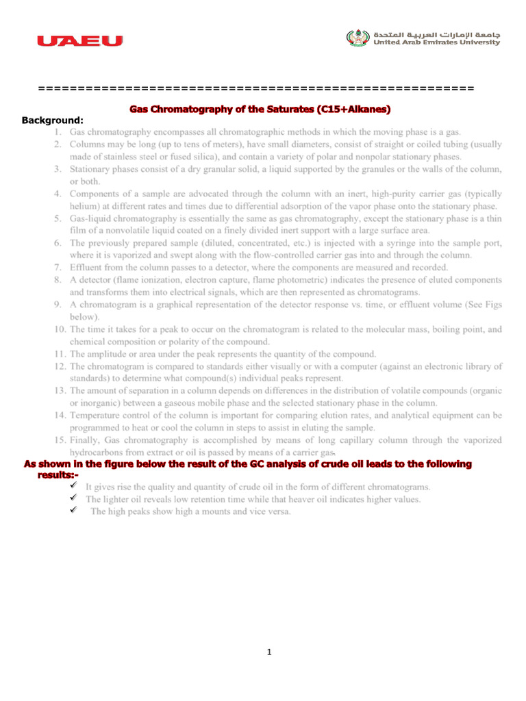 Lab 9 Gas Chromatography of The Staurates | PDF | Gas Chromatography ...