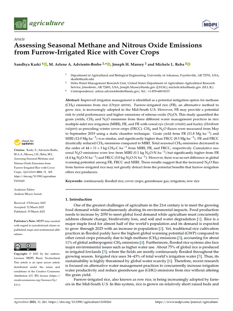 (Sandhya Karki., 2021) Assessing Seasonal Methane and Nitrous Oxide ...